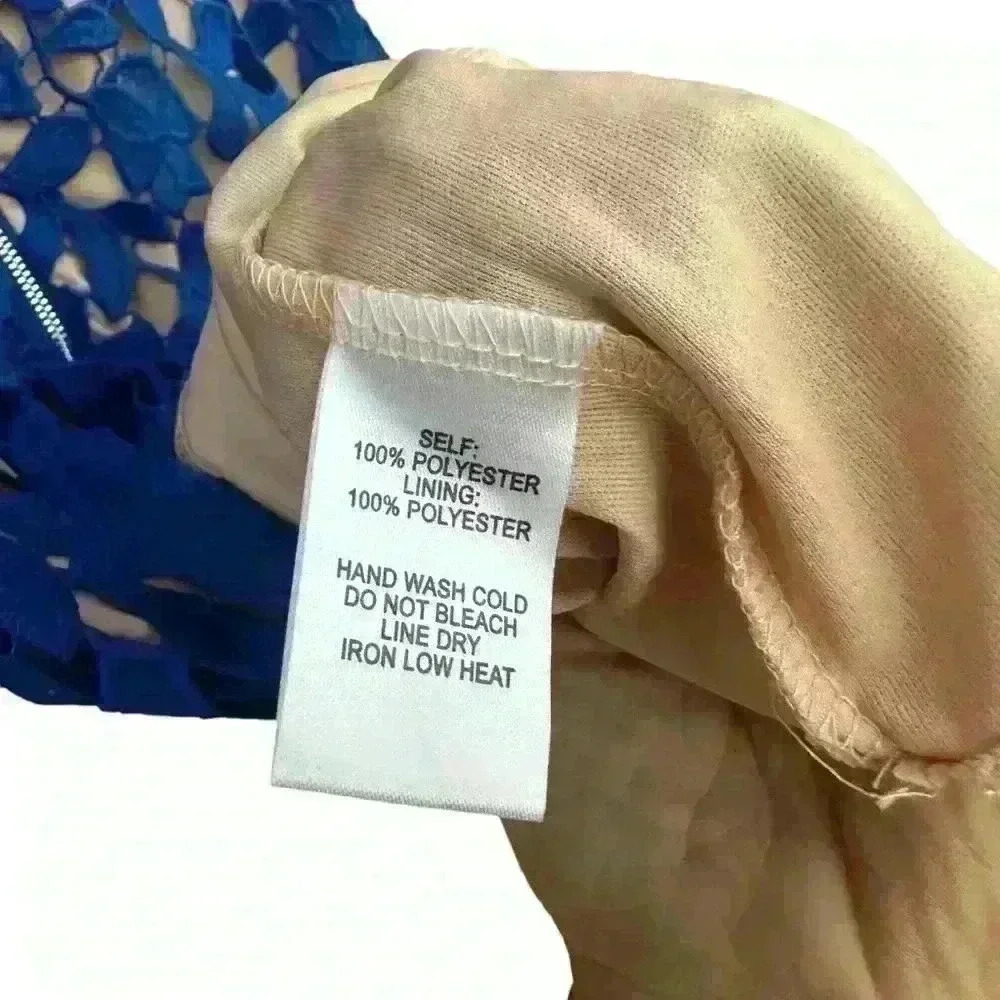 Lulu’s Giovanni Royal Blue Sleeveless Sheath Lace Dress Medium NWOT Women’s - Picture 6 of 8